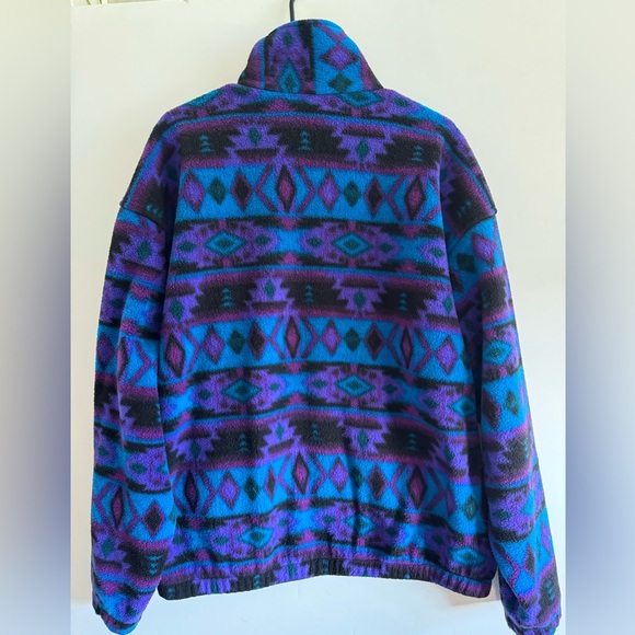 Vintage 90’s Dreimar Fleece Full-zip Jacket XL Southwestern Aztec Print - Picture 12 of 12